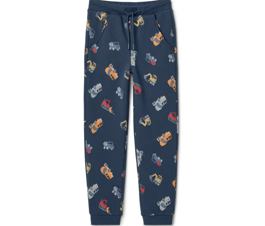 Kinder Jogginghose, navy mit graugrünen Bündchen