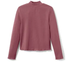 Kinder-Langarm-Rippshirt, beere