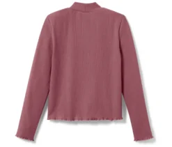Kinder-Langarm-Rippshirt, beere