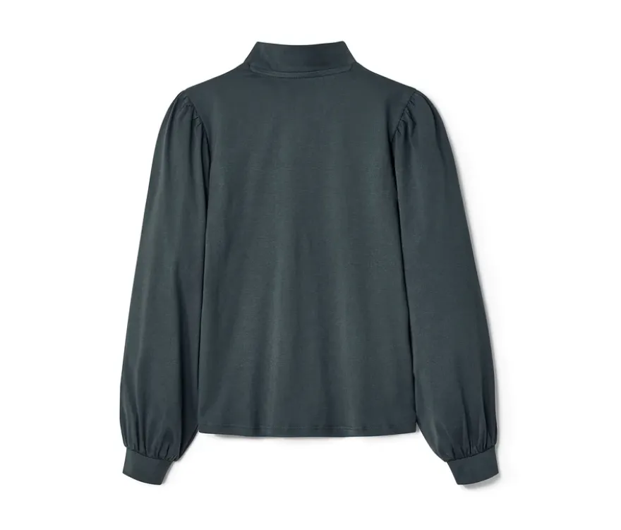 Kinder-Langarmshirt, schieferblau