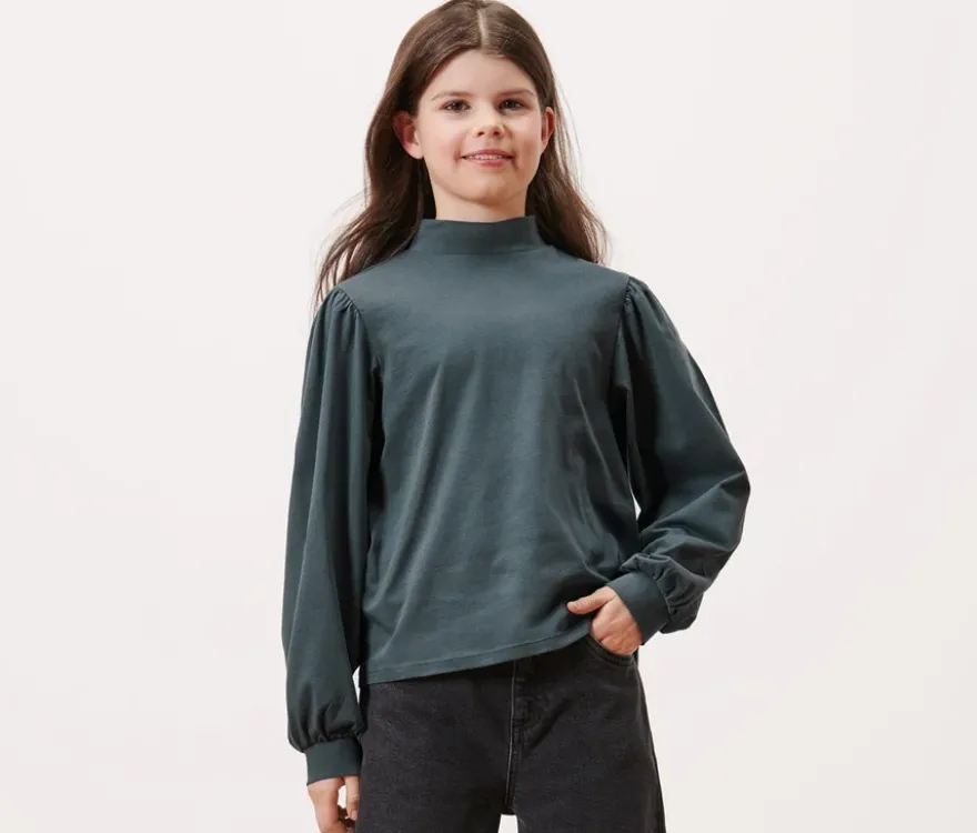 Kinder-Langarmshirt, schieferblau