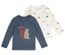 2 Kinder Langarmshirts, Eichhörnchen