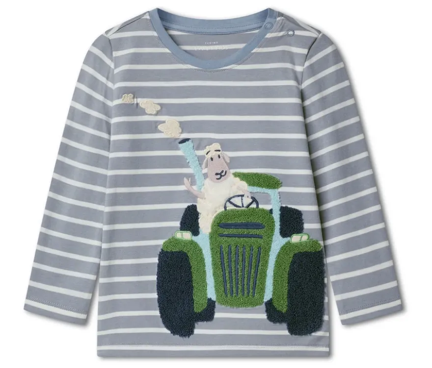 2 Kinder-Langarmshirts mit Applikation, Hase