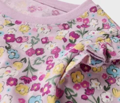 2 Kinder-Langarmshirts mit Applikation, Blumen