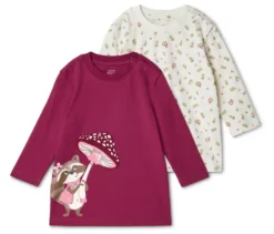 2 Kinder-Langarmshirts, Waschbär