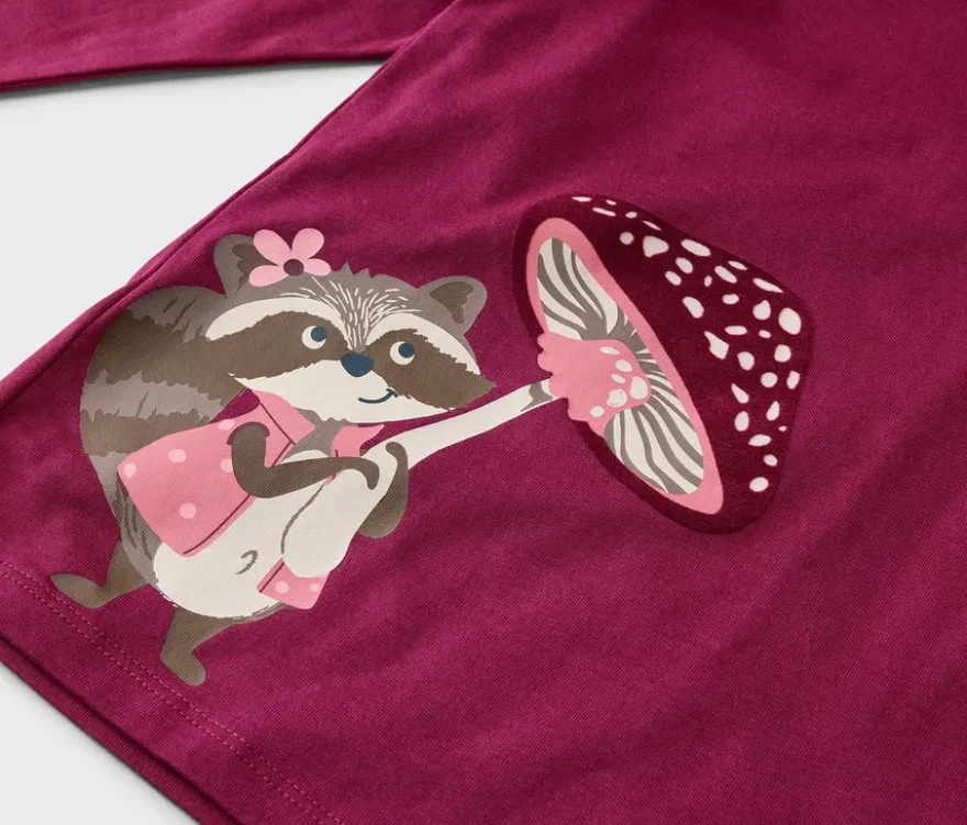 2 Kinder-Langarmshirts, Waschbär