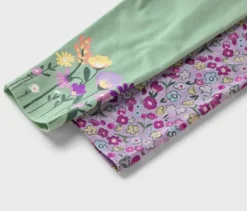 2 Kinder-Leggings, flieder/mint