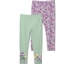 2 Kinder-Leggings, flieder/mint