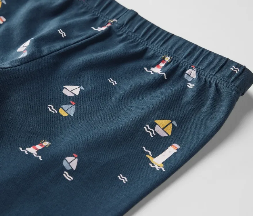 5 Kinder-3/4-Leggings, maritim