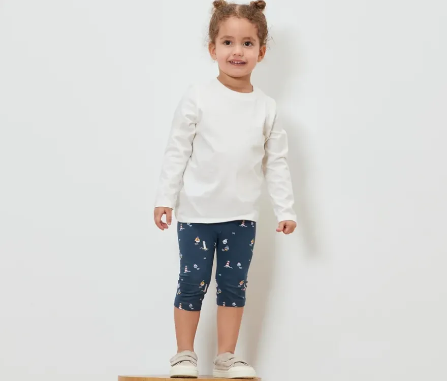 5 Kinder-3/4-Leggings, maritim