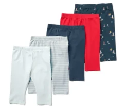 5 Kinder-3/4-Leggings, maritim