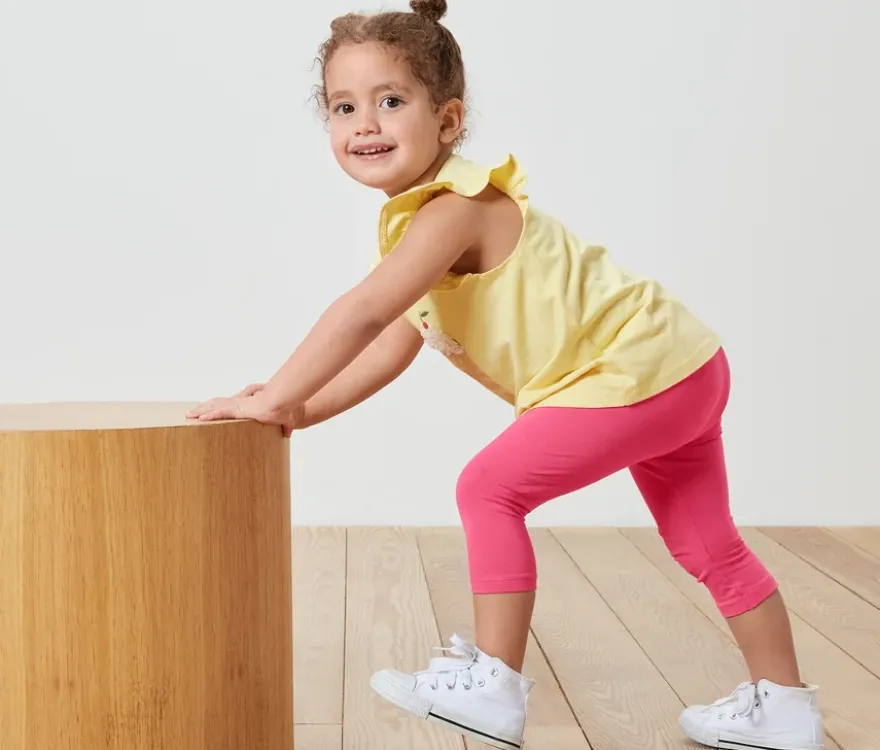 5 Kinder-3/4-Leggings, pink
