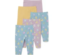5 Kinder-Leggings, Schmetterlinge-Alloverprint