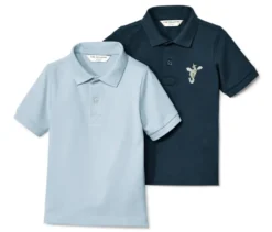 2 Kinder-Poloshirts aus Baumwoll-Piqué