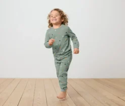 2 Kinder-Pyjama-Sets, mauve/grün