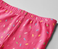 2 Kinder-Radler-Leggings, pink und gelb