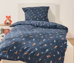 Kinder Renforcé-Bettwäsche, Normalgröße, blau