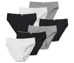 7 Kinder-Slips, weiß/grau/schwarz