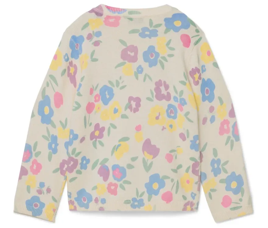 Kinder-Strickjacke, Blumen