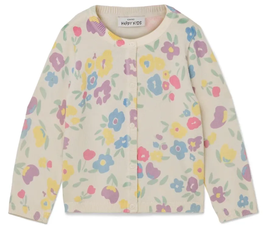 Kinder-Strickjacke, Blumen