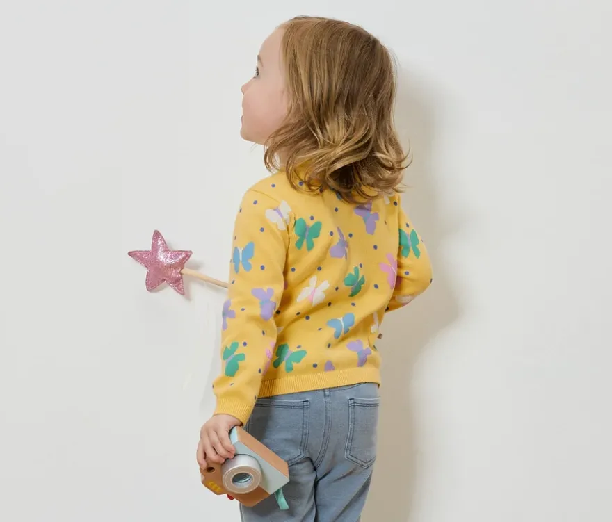 Kinder-Strickjacke, Schmetterlinge