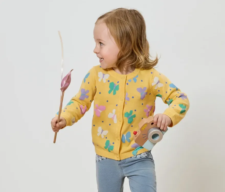 Kinder-Strickjacke, Schmetterlinge