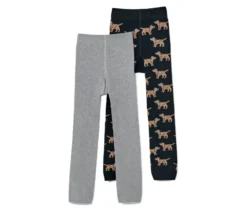 2 Kinder-Strickleggings mit Stickerei