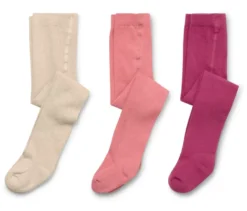 3 Kinder-Strumpfhosen, rosa/beige