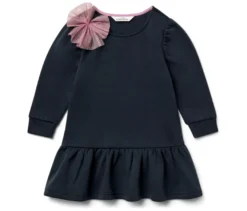 Kinder-Sweat-Kleid mit Schleife
