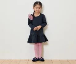 Kinder-Sweat-Kleid mit Schleife