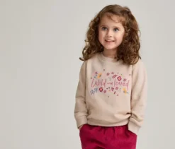 Kinder-Sweatshirt mit angerauter Innenseite, Blumen