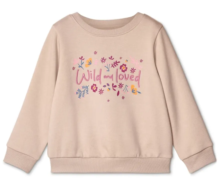 Kinder-Sweatshirt mit angerauter Innenseite, Blumen