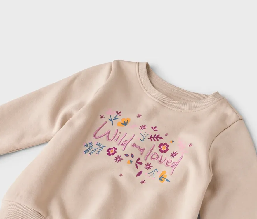 Kinder-Sweatshirt mit angerauter Innenseite, Blumen