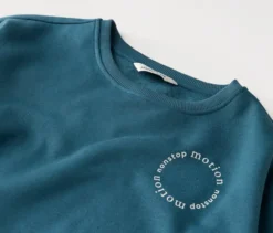 Kinder-Sweatshirt mit angerauter Innenseite, blaugrün
