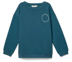 Kinder-Sweatshirt mit angerauter Innenseite, blaugrün