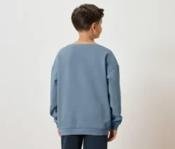 Kinder-Sweatshirt mit angerauter Innenseite, mittelblau