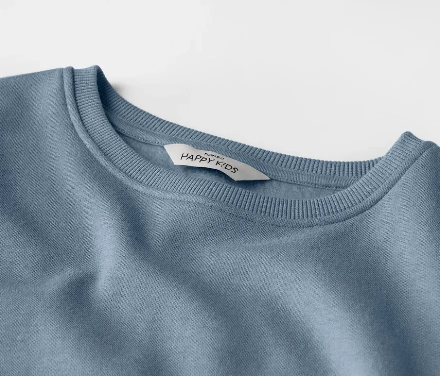 Kinder-Sweatshirt mit angerauter Innenseite, mittelblau