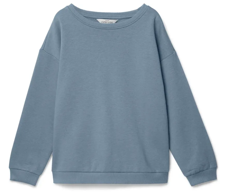 Kinder-Sweatshirt mit angerauter Innenseite, mittelblau