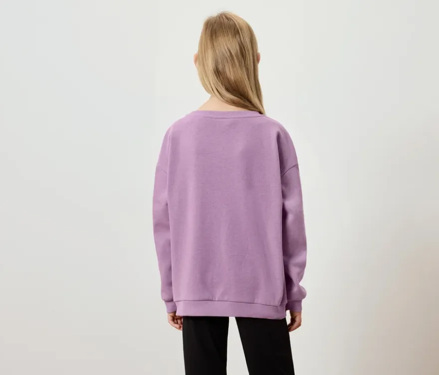 Kinder-Sweatshirt mit angerauter Innenseite, lavendel