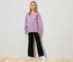 Kinder-Sweatshirt mit angerauter Innenseite, lavendel