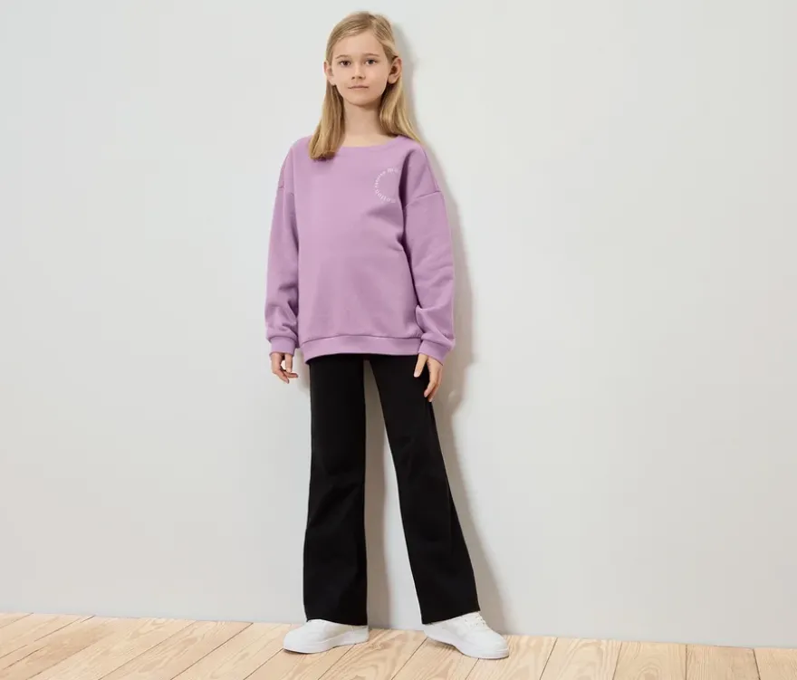 Kinder-Sweatshirt mit angerauter Innenseite, lavendel