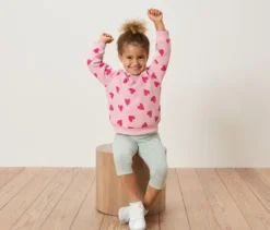 Kinder-Sweatshirt mit angerauter Innenseite, Herzen