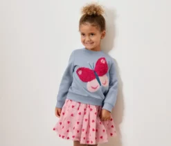 Kinder-Sweatshirt mit angerauter Innenseite, Schmetterling