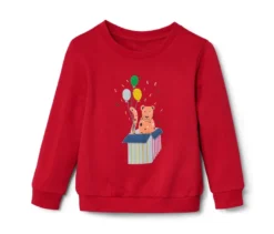 Kinder-Sweatshirt mit angerauter Innenseite, rot