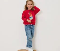 Kinder-Sweatshirt mit angerauter Innenseite, rot