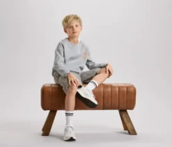 Kinder-Sweatshirt mit überschnittenen Schultern, grau