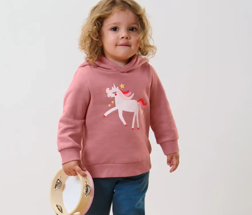 Kinder-Sweatshirt mit Wendepailletten, Einhorn oder Print (Gr. 86/92)