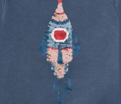 Kinder-Sweatshirt mit Wendepailletten, Rakete oder Print (Gr. 86/92)