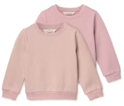2 Kinder-Sweatshirts mit angerauter Innenseite, rosa