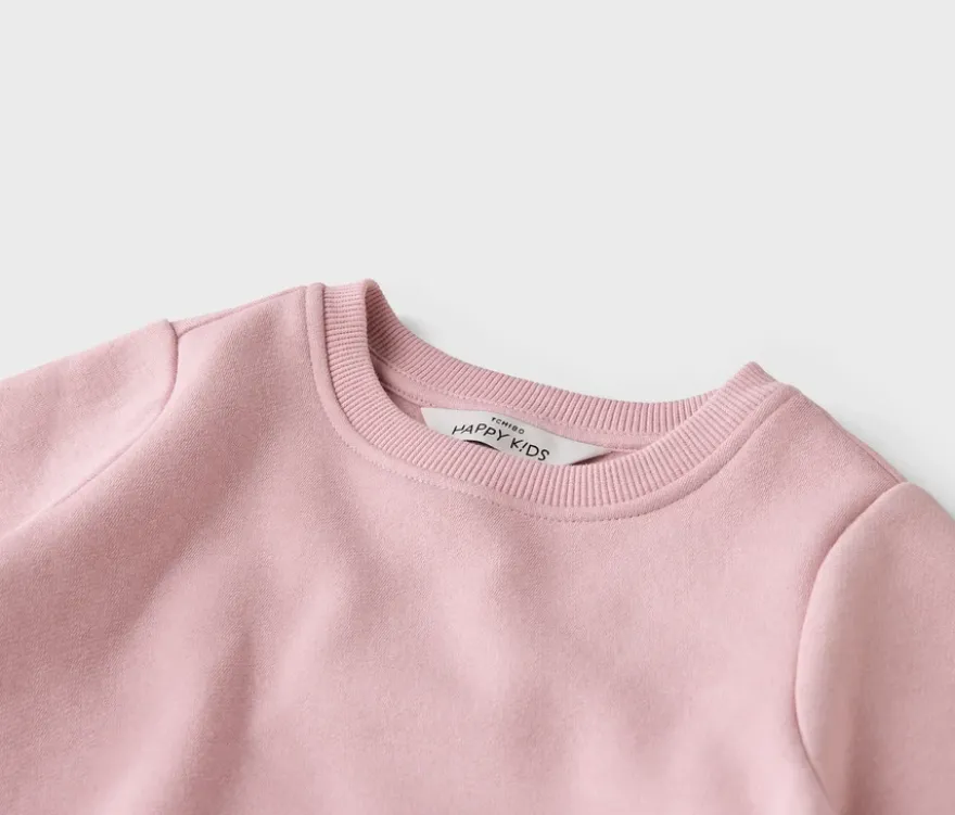 2 Kinder-Sweatshirts mit angerauter Innenseite, rosa